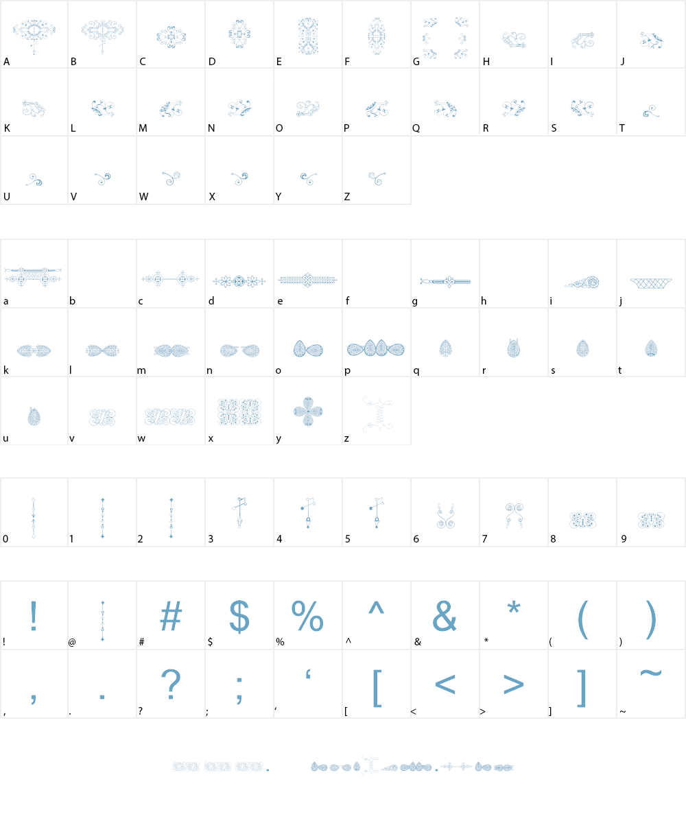 Naive Ornaments Free Font Character